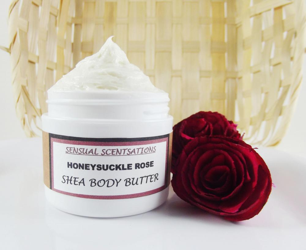 Honeysuckle Rose Whipped Shea Body Butter Deep Moisturizing 4 oz Natural