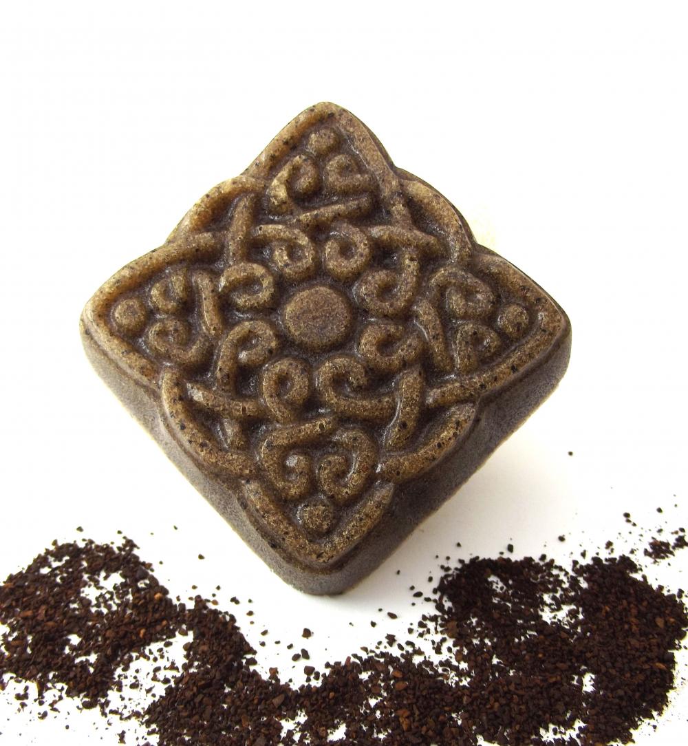 Coffee Solid Body Scrub Soap Sugar Decorative Square Brown 4 oz Natural