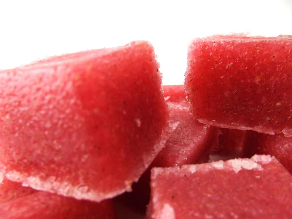 Body Scrub Soap Solid Sugar Cubes Red Choose Your Fragrance 8 ounces