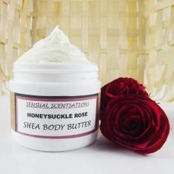 Honeysuckle Rose Whipped Shea Body Butter Deep Moisturizing 4 oz Natural